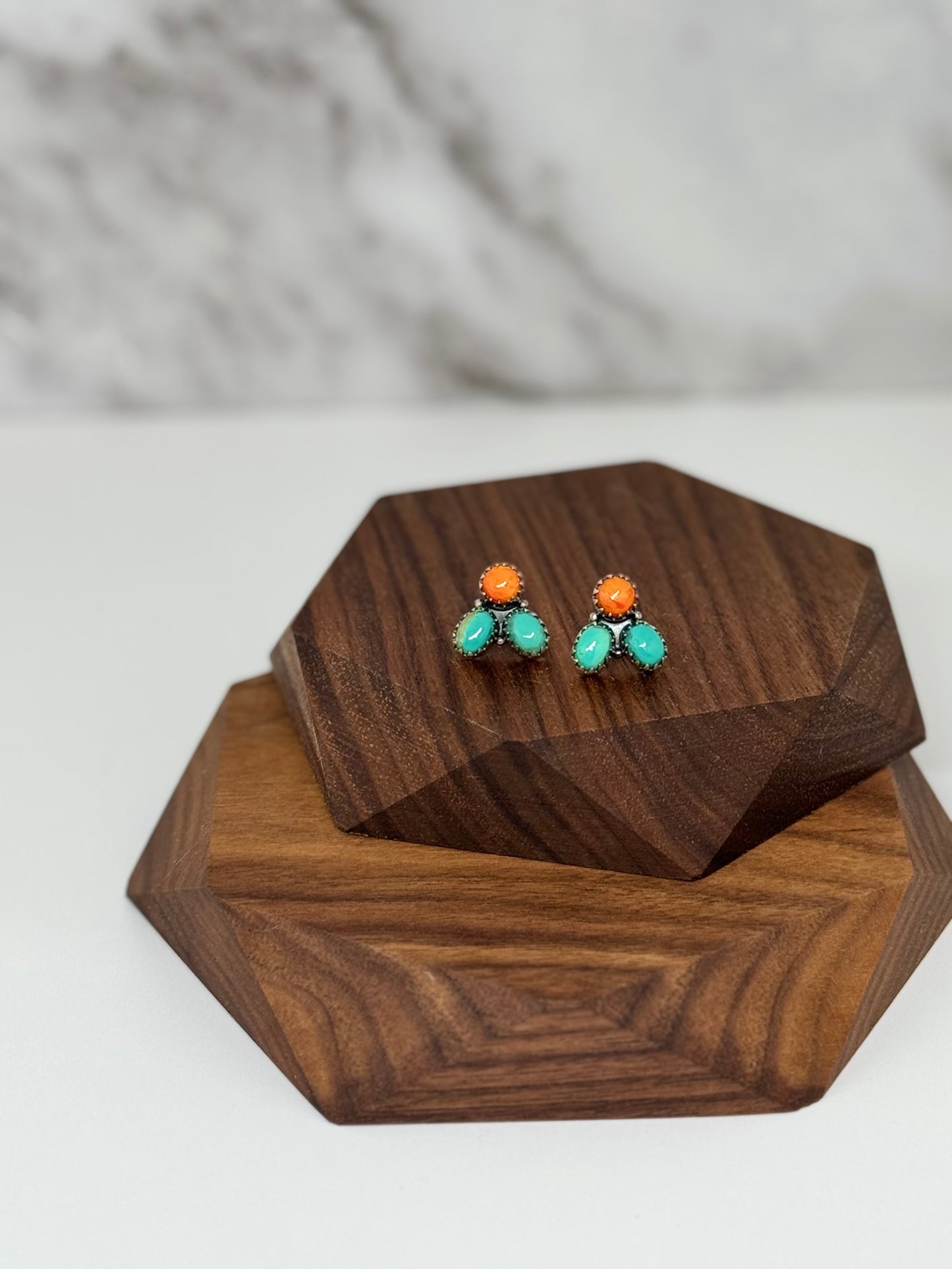 Spiny and turquoise earrings