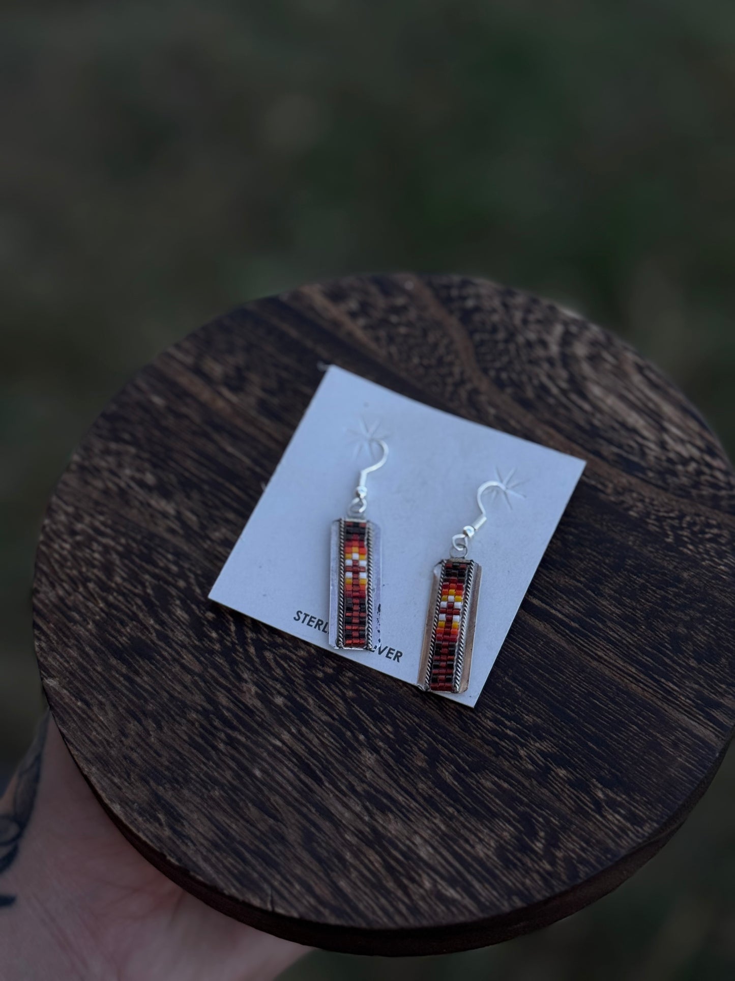 Beaded Silver Earrings