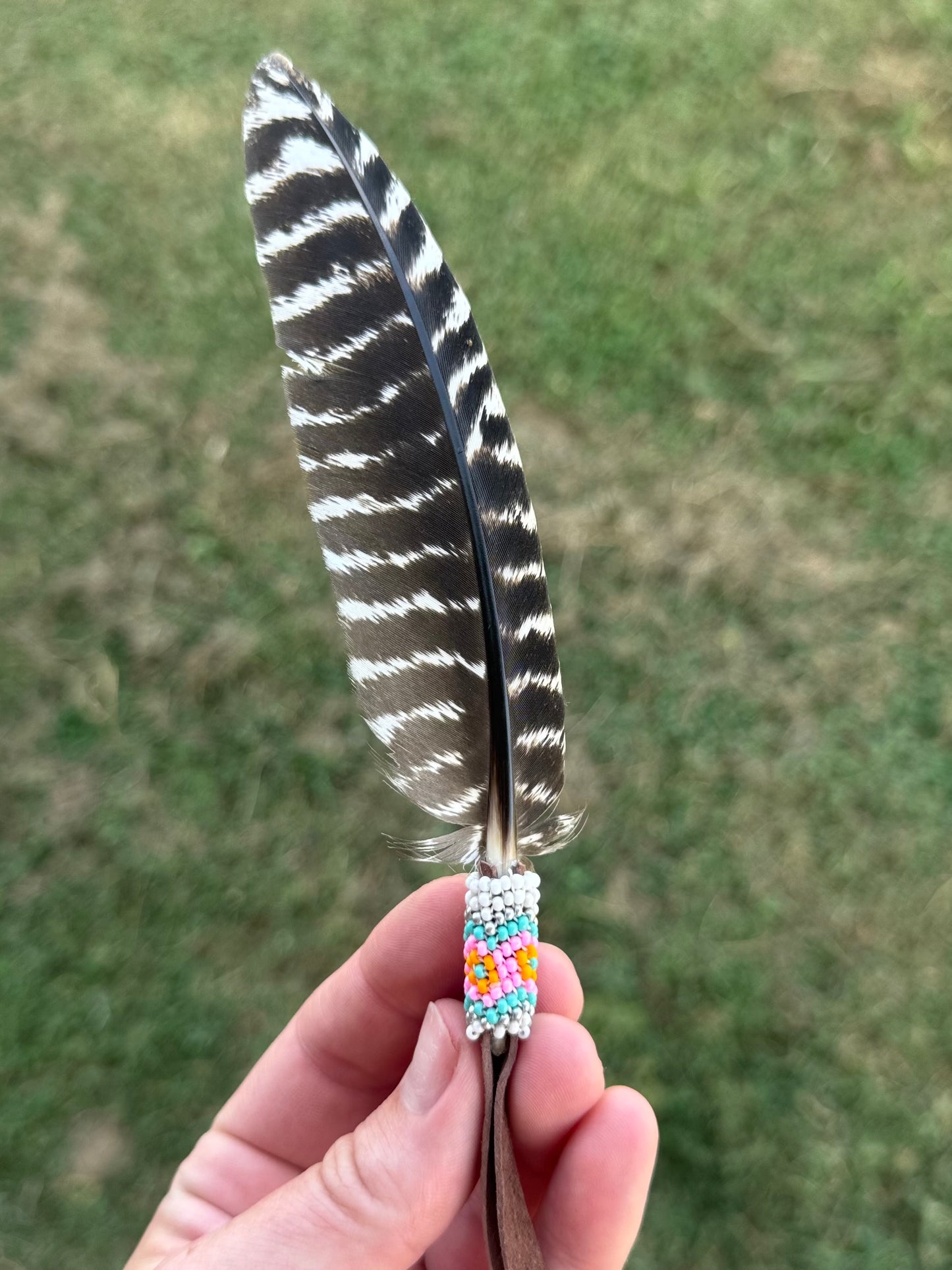 Beaded Turkey Feather