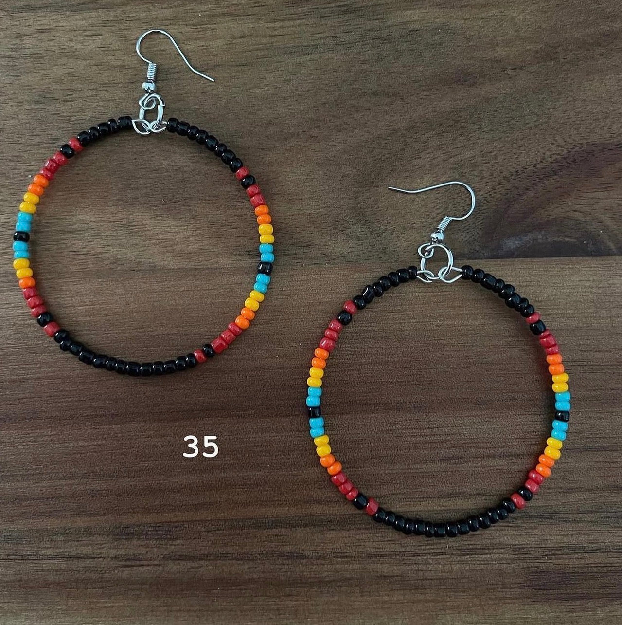 Beaded Hoops