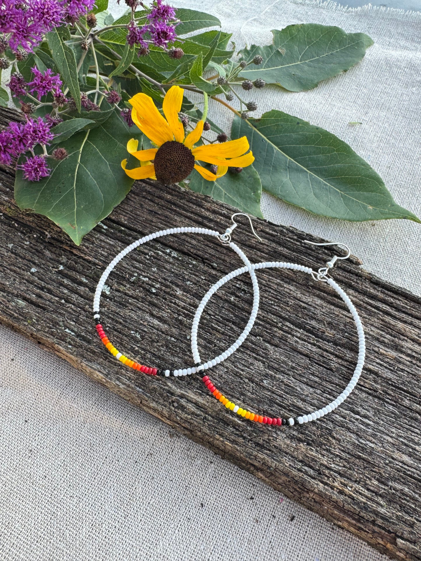 White Fire Color Hoops