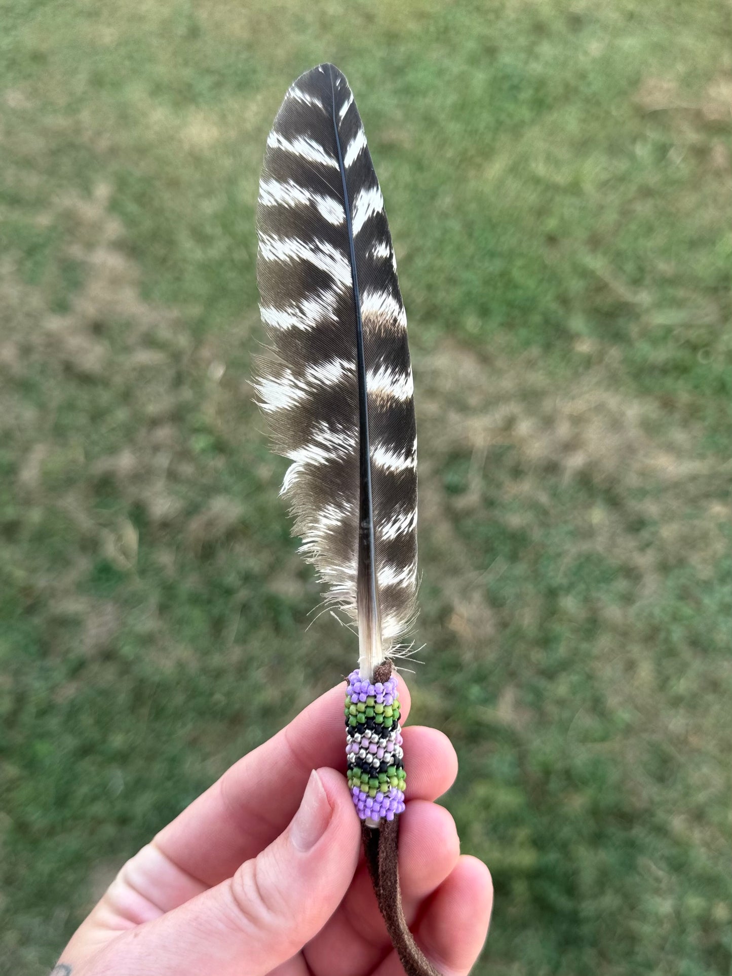 Beaded Turkey feather