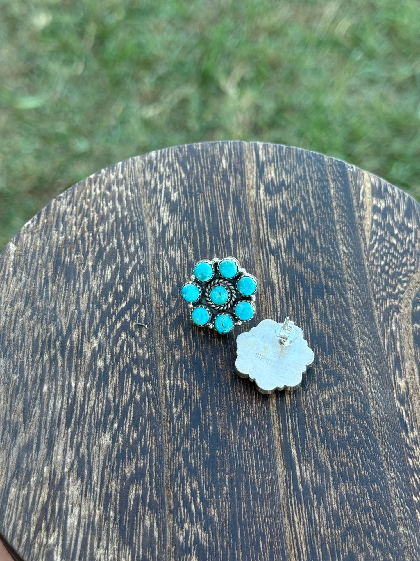 Turquoise Cluster Earrings