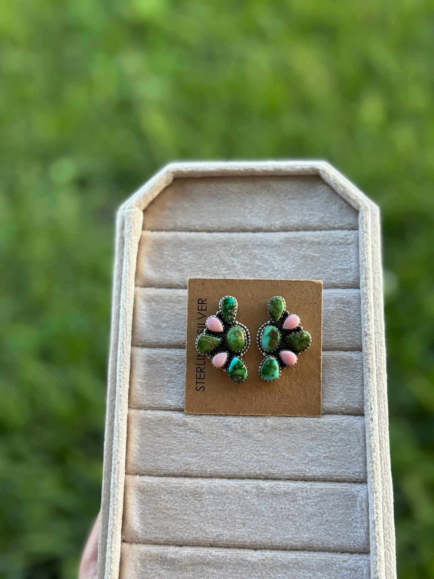 Half cluster earrings