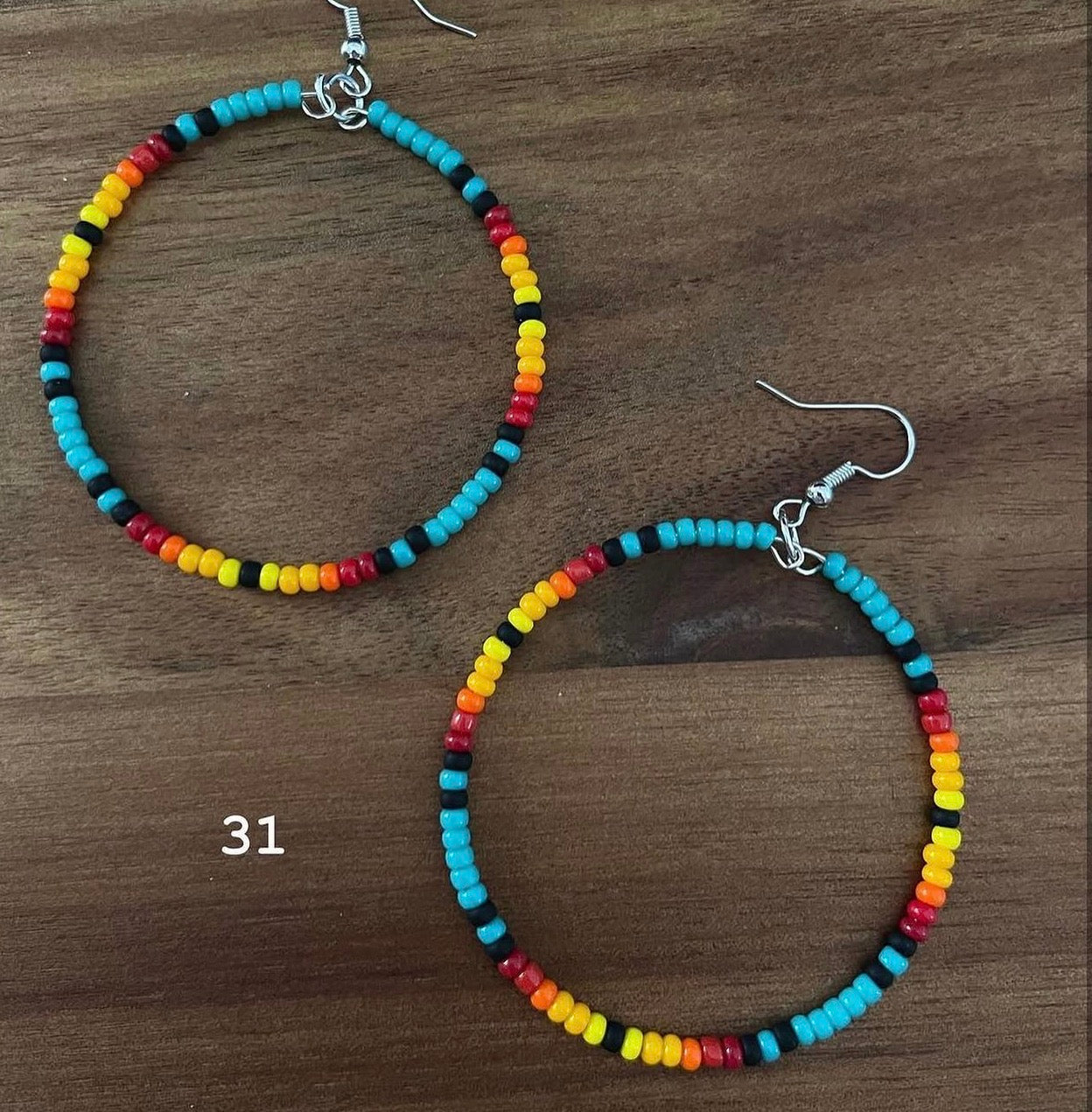 Beaded Hoops