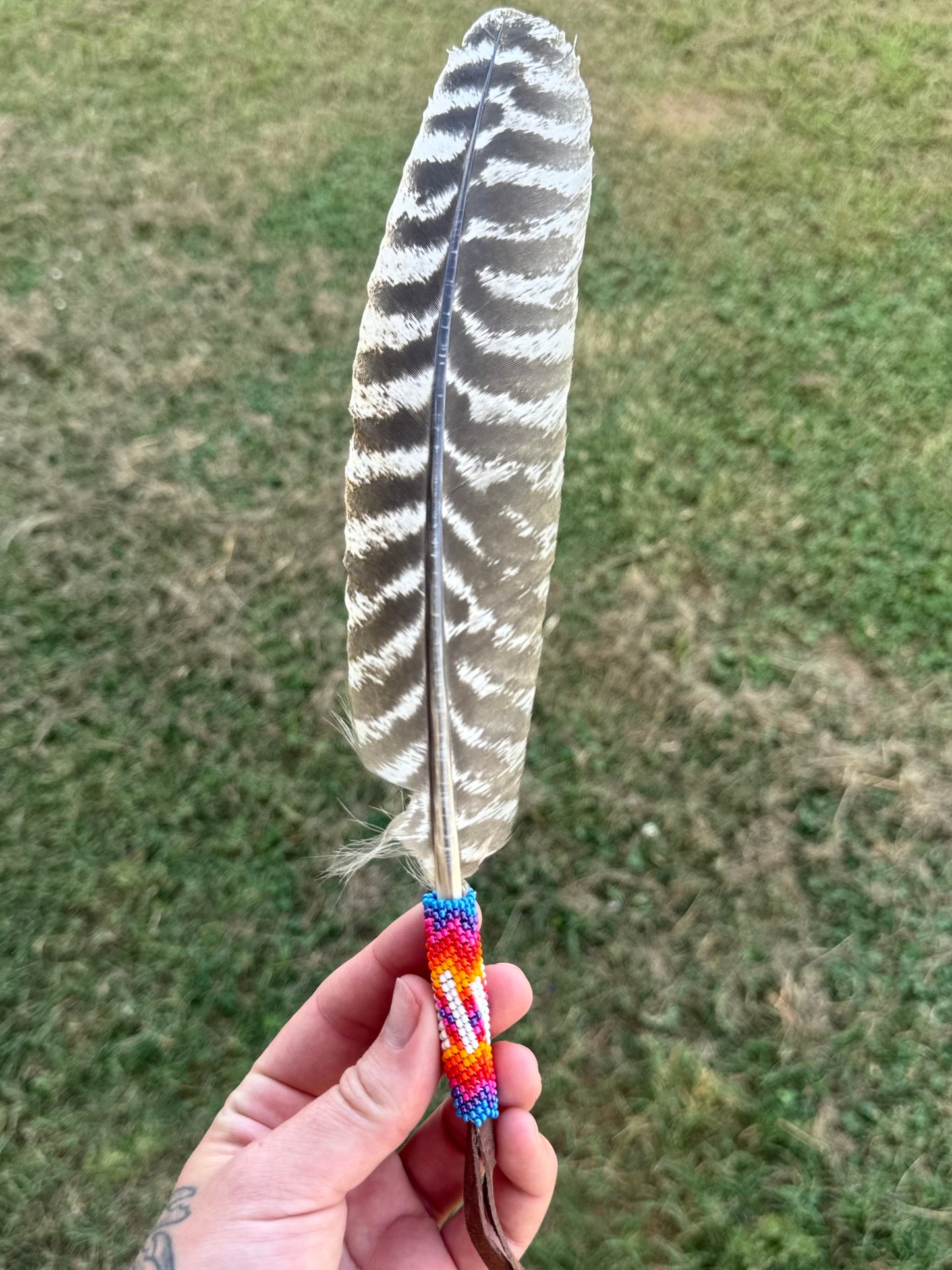 Beaded Turkey Feather