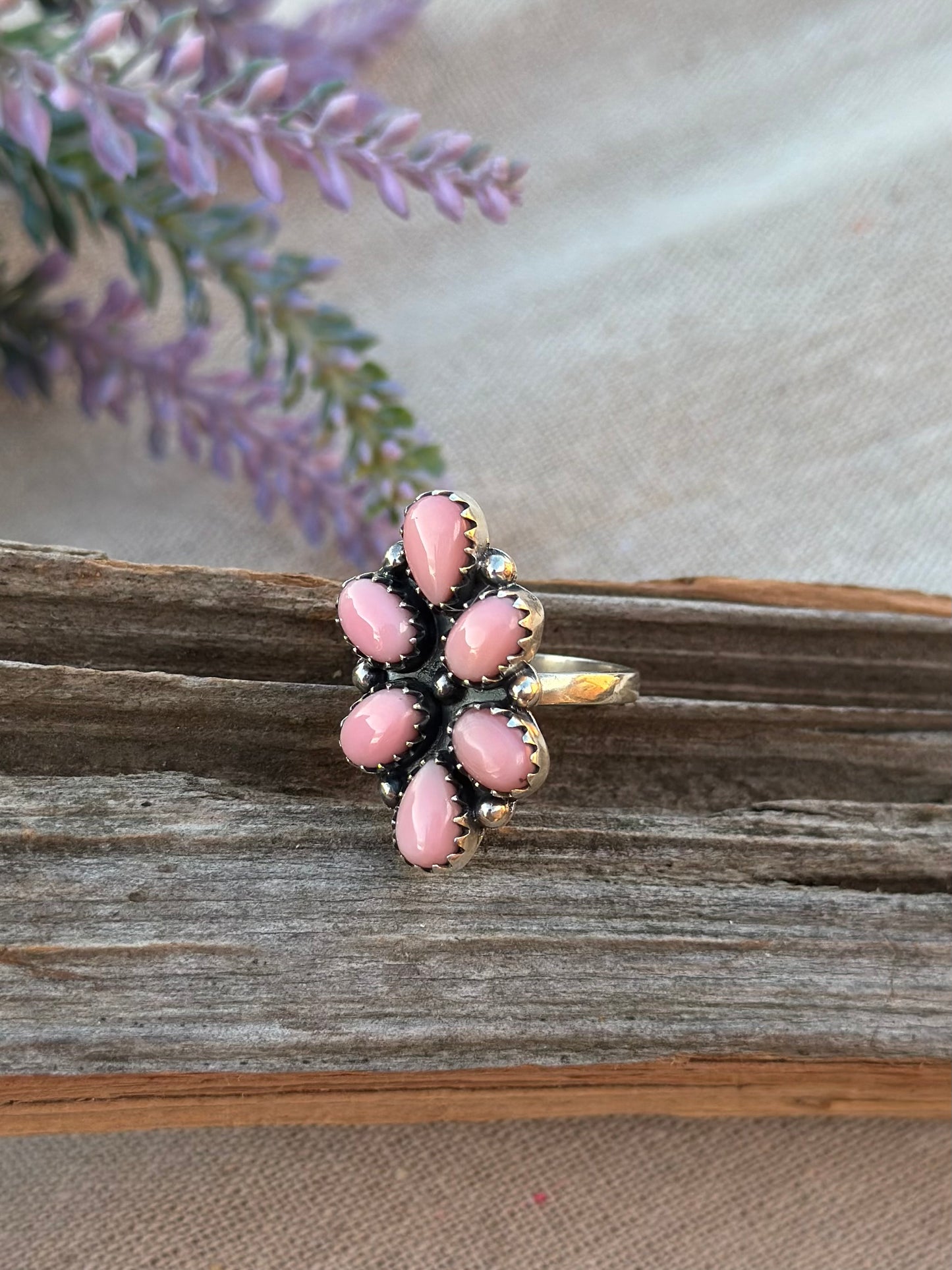 Pink cluster ring