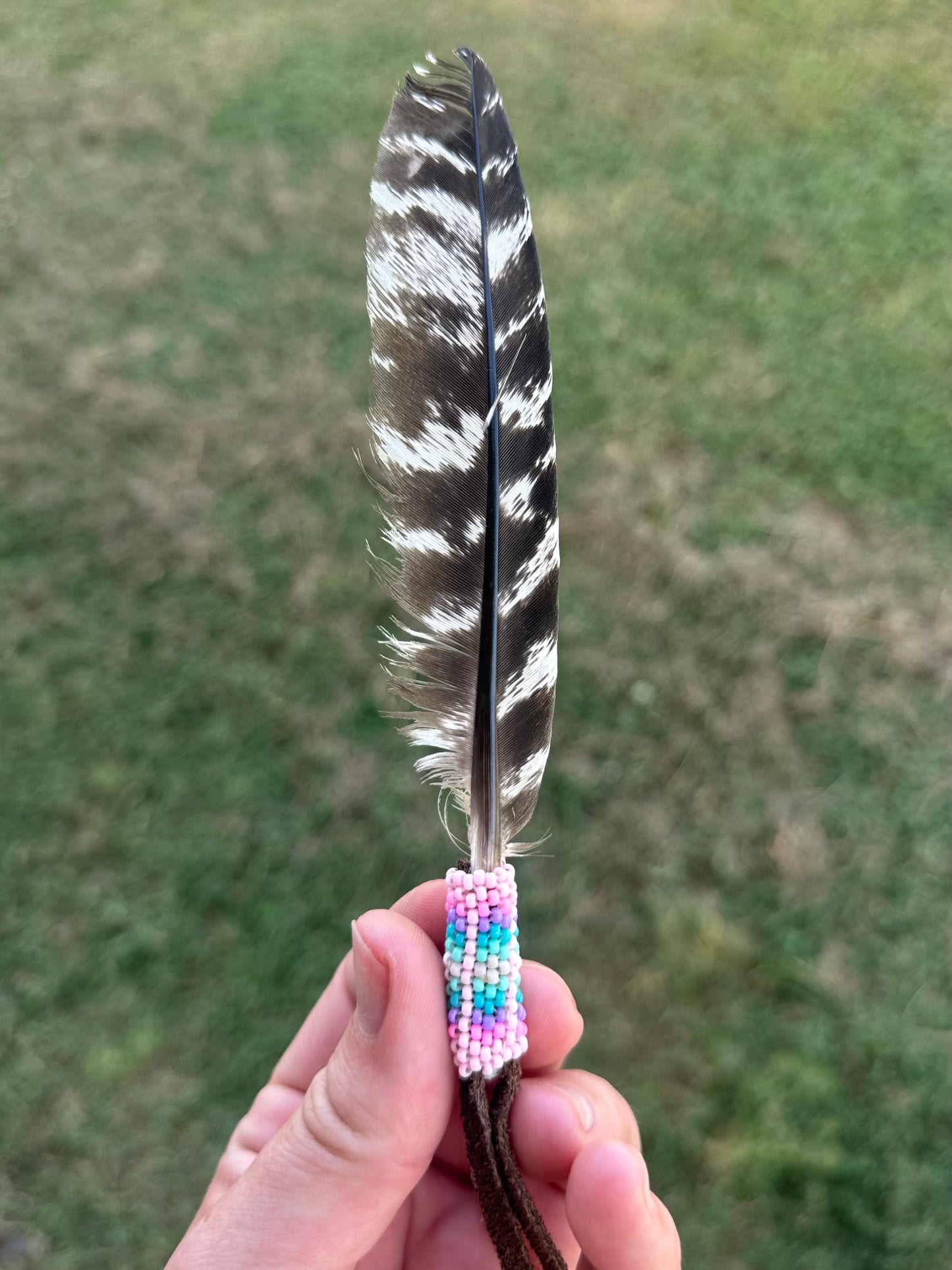 Beaded Turkey feather