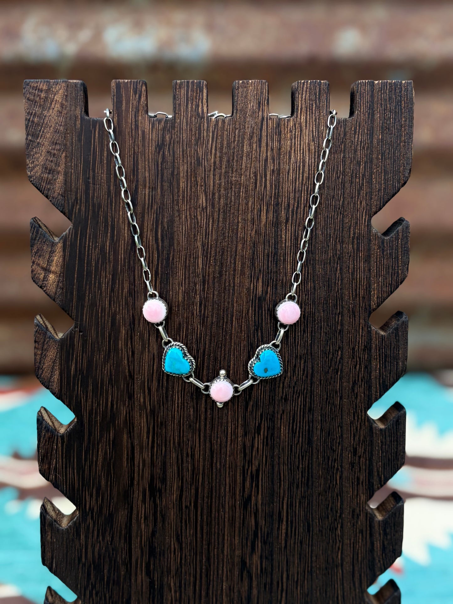 Conch & turquoise choker