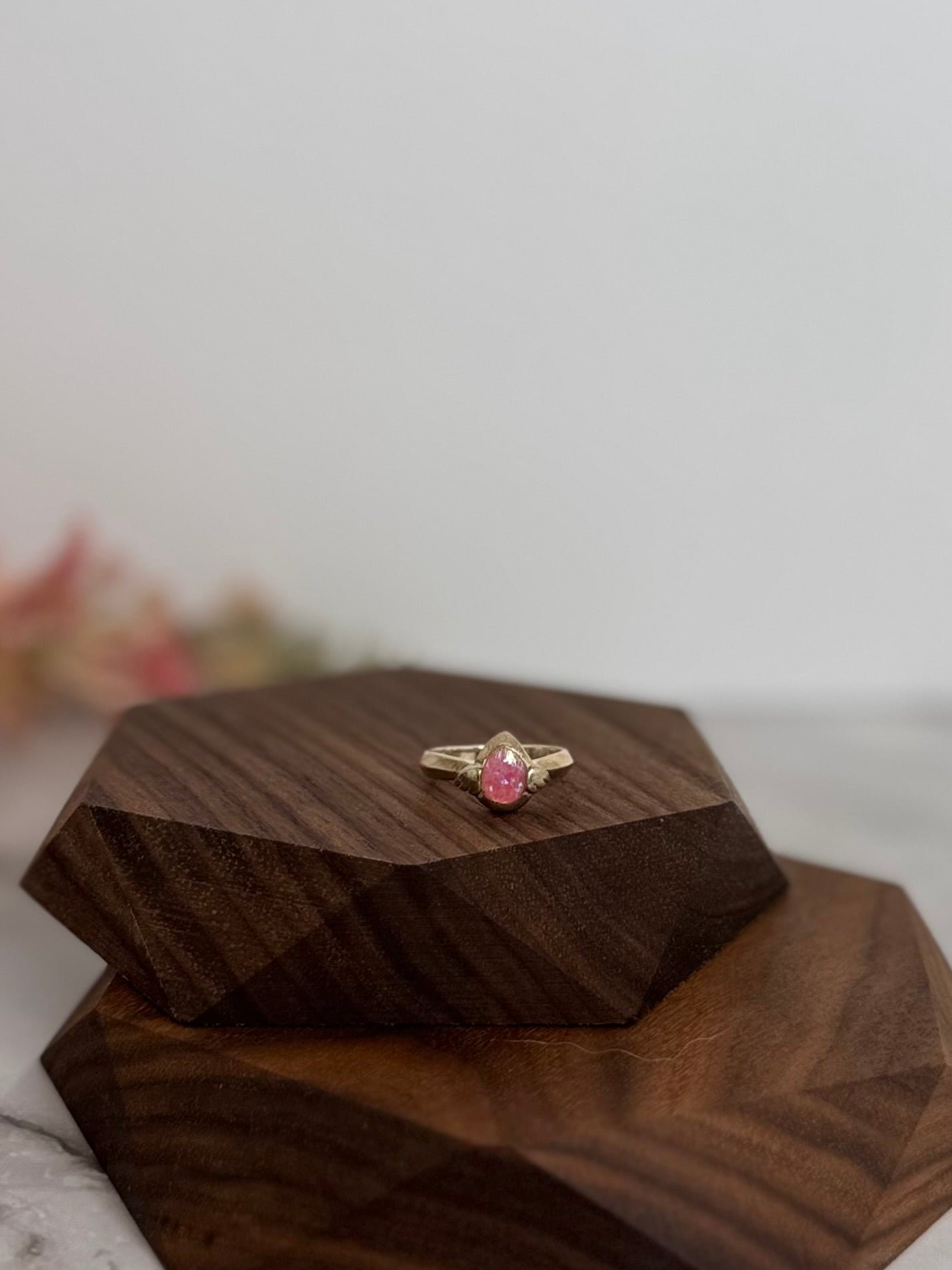 Pink opal ring