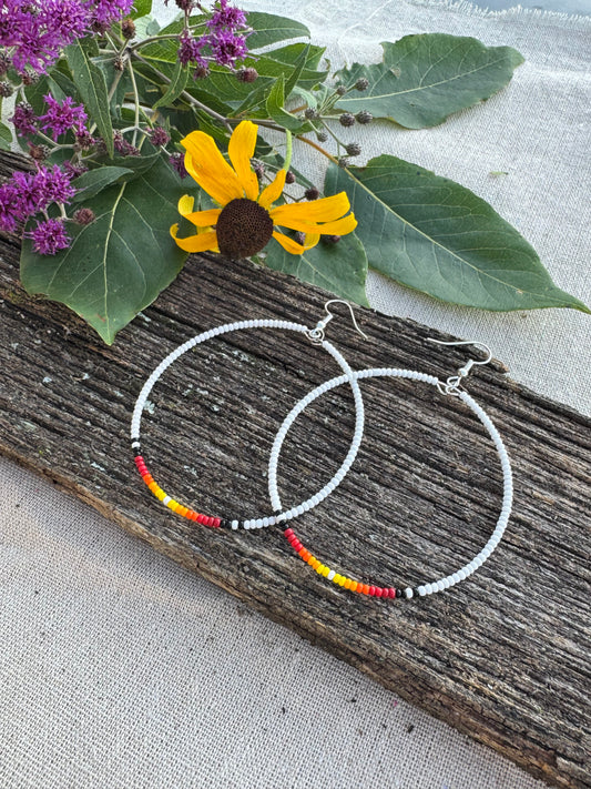 White Fire Color Hoops