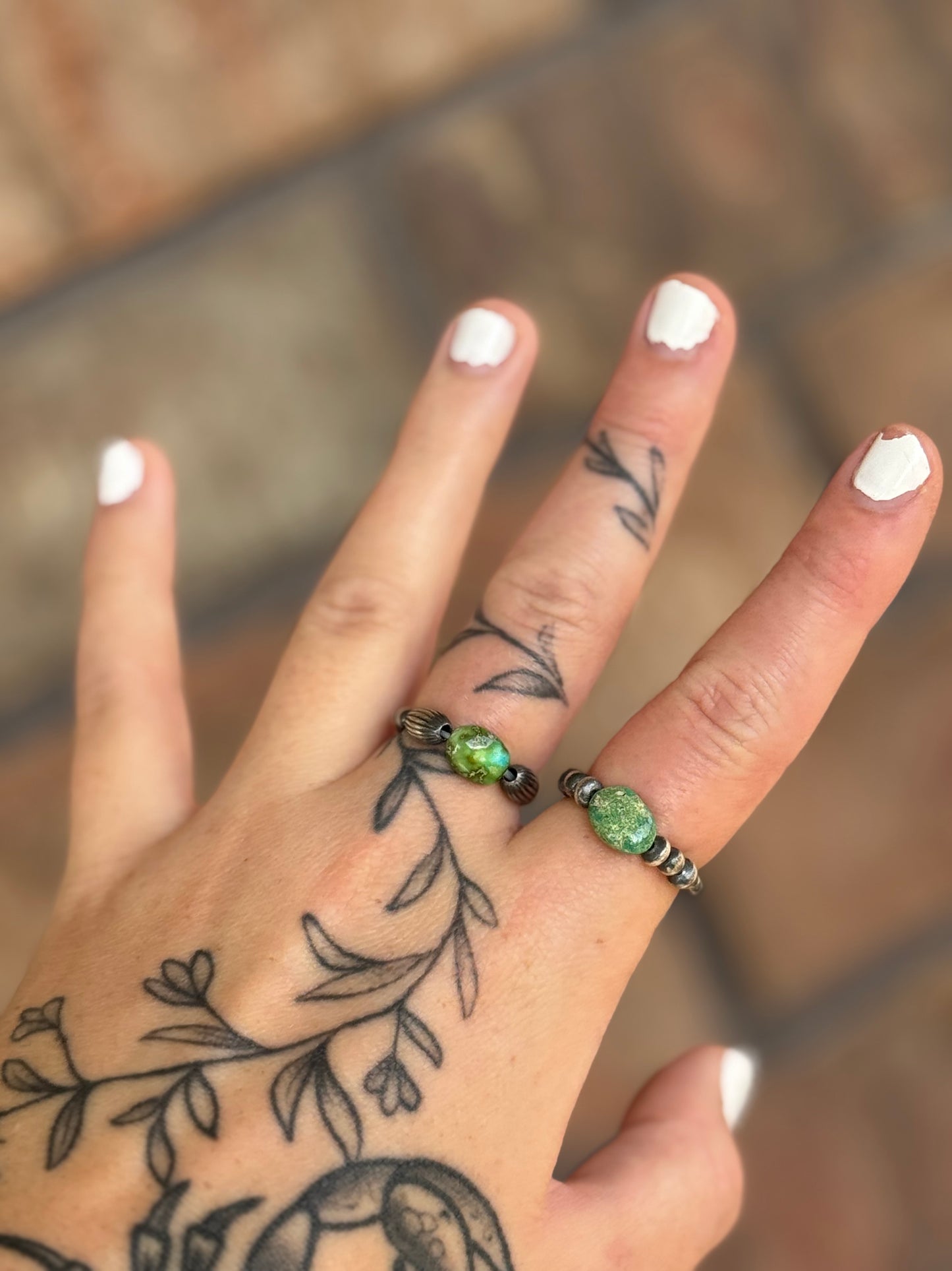 Sonoran gold beaded rings