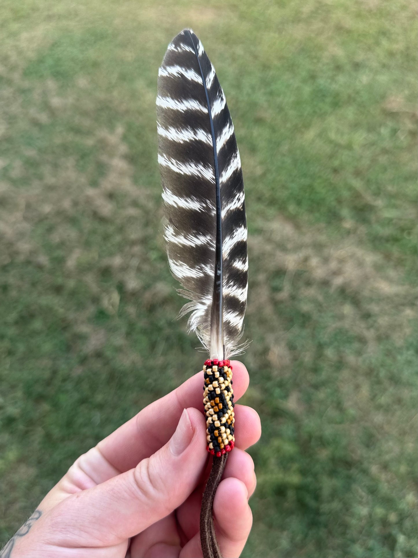 Beaded Turkey Feathers