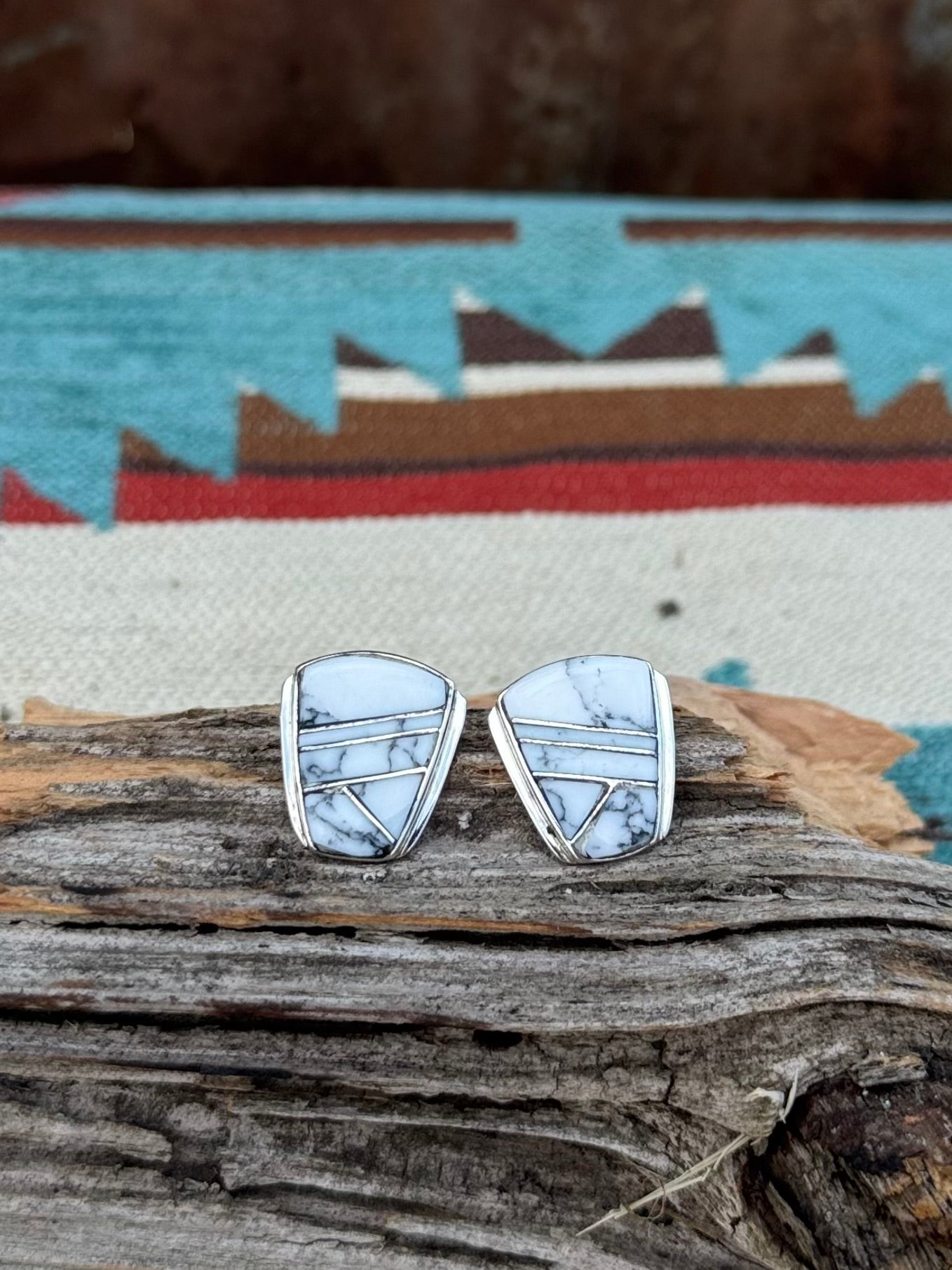 White buffalo earrings