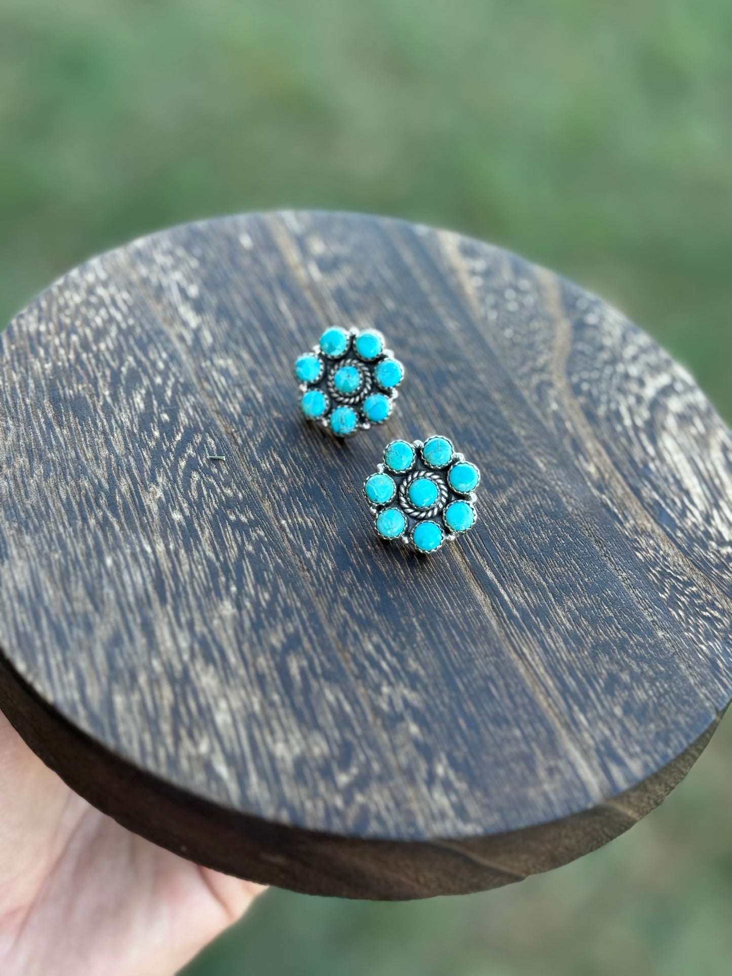 Turquoise Cluster Earrings