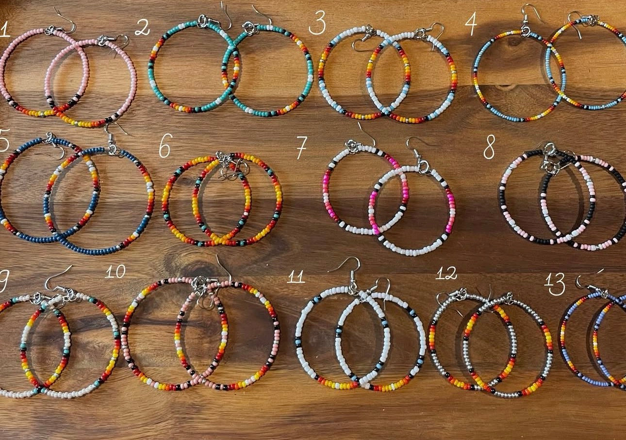 Beaded Hoops